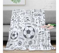 OTBSDNKZZ 3D Printed soccer doodle All Season Blanket Microfiber Soft Warm Bedding Breathable hand drawn sketch Bed Blanket for Housewarming New Homeowners Couples 60x80inch(150x200cm)