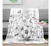 OTBSDNKZZ 3D Printed soccer game Thermal Blanket Microfiber Soft Cosy Bedding Warm sketch illustration Blanket Premium Gift for Christmas Thanksgiving 40x50inch(100x130cm)