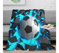 OTBSDNKZZ 3D Printed SoccerBall All Season Blanket Microfiber Soft Warm Bedding Breathable SportsDynamicStyle Bed Blanket for Housewarming New Homeowners Couples 70×80inch(180x200cm)