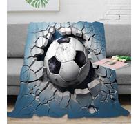 OTBSDNKZZ 3D Printed SoccerBallCrash Sofa Throw Microfiber Ultra Soft Warm Bedding SportsWallArtStyle Bed Throw Thoughtful Gift for Travellers Campers Adventure Lovers 40x50inch(100x130cm)
