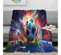 OTBSDNKZZ 3D Printed SoccerBallExplosion Warm Blanket Microfiber Soft Warm Bedding Breathable DynamicSportsArt 1 Warm Throw for Christmas Thanksgiving Easter 40x50inch(100x130cm)