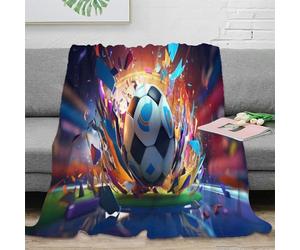 OTBSDNKZZ 3D Printed SoccerBallExplosion Warm Blanket Microfiber Soft Warm Bedding Breathable DynamicSportsArt 1 Warm Throw for Christmas Thanksgiving Easter 40x50inch(100x130cm)