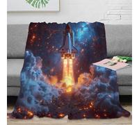 OTBSDNKZZ 3D Printed space shuttle Nap Blanket Microfiber Ultra Soft Warm Bedding sci-fi space journey Bedding Throw Heartfelt Gift for Parents Grandparents Family Members 70×80inch(180x200cm)