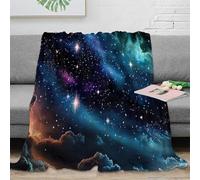 OTBSDNKZZ 3D Printed Starry night sky Blanket Microfiber Soft Warm Bedding Durable Cosmic nebula Cosy Throw Machine Washable No Shedding for University Students Dorm Dwellers 40x50inch(100x130cm)