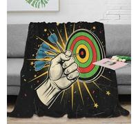 OTBSDNKZZ 3D Printed Target hit Fluffy Blanket Microfiber Ultra Soft Warm Bedding Vintage retro Blanket Machine Washable No Shedding for Office Workers Students Teens 60x80inch(150x200cm)