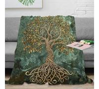 OTBSDNKZZ 3D Printed tree design All Season Blanket Microfiber Warm Soft Bedding Lightweight Artistic knotwork Sofa Throw Compact Portable for Travellers Campers Families 70×80inch(180x200cm)