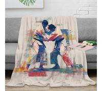 OTBSDNKZZ 3D Printed Wrestling athletes Soft Throw Microfiber Soft Cosy Bedding Warm Dynamic sports Thermal Blanket for Housewarming New Homeowners 70×80inch(180x200cm)
