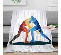 OTBSDNKZZ 3D Printed wrestling duel All Season Blanket Microfiber Soft Warm Bedding colorful athletic Bed Blanket Breathable Lightweight for Couples Families Households 40x50inch(100x130cm)