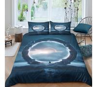 OTBSDNKZZ 3D Soft Microfibre Sci-fi portal Bedding Quilt Cover Breathable Bedding Set with Pillow Cases Cosmic gateway style Comforter Cover All Season for Boys Girls Kids Super king（260x220cm）
