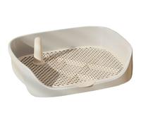 Otbushit 15.8x11.8x4.3 in Dog Toilet Training Tray Removable Safe Plastic Washable Indoor Dog Potty for Small Dogs and Puppies White