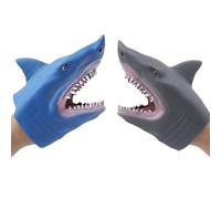 Otbushit 2 Pack Soft Rubber Shark Hand Puppets, Realistic Interactive Animal Hand Puppet Toys for Kids Role Play & Storytelling