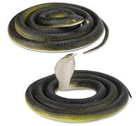 Otbushit 2 Pieces 80cm Large Rubber Snake Realistic Cobra Field Snake Toys for Garden Props Pranks Halloween