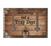 Otbushit 20x31.5 Funny Welcome Mat Definitely Not A Trap Door, Polyester Non-Slip Humor Porch Rug for Indoor Outdoor