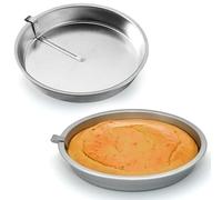 Otbushit 2PCS Cake Tins 9 Inch Round, Easy Release Cake Pan with a Built-in Swivel Blade Easy to Clean Baking Pans for Kitchen, 9 Inch Pan