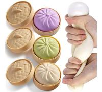 Otbushit 3Pcs Dumpling Stress Ball, Soft Decompression Dough Anxiety Toys with Slow Rising Effect for Birthday, Party Favors