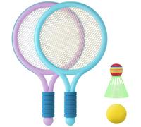 Otbushit 4Pcs Kids Badminton Set Includes 2 Rackets & 2 Balls, Interactive Safe Outdoor Sports Toy for Children