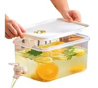 Otbushit 5L Fridge Jug Dispenser with Tap & Lid, Summer Cold Drink Container Drinks Chiller for Fruit Juice Cocktail