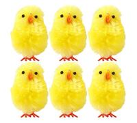 Otbushit 6Pcs Fluffy Mini Chicks for Easter Crafts, Bonnet & Basket Decorations, 4cm Plush Chick Ornaments, Easter Chicks Decor