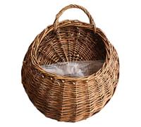 Otbushit 7.9x10.2 Hanging Baskets For Plants Outdoor Handmade Wicker Woven Wall Basket Planter Eco Friendly Insectproof for Garden Home