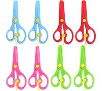 Otbushit 8 Pack Preschool Training Scissors Kids Plastic Playdough Scissors - Toddler Safety Left Handed Spring