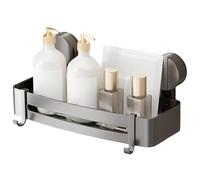 Otbushit Aluminium Alloy 12.6x4.7x1.8 Inch Single Layer Bathroom Wall Shelf Heavy Duty Shower Caddy with Suction Cup & Hanging Hooks, Bathroom Storage Organizer Shelves Accessories