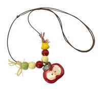 Otbushit Apples Necklace for Women, Ceramic Whimsy Jewelry Apples Shape Necklace Whimsical Y2k Aesthetic 2000s Accessories Cute Necklaces Red