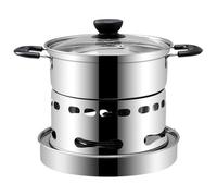 Otbushit Camping Cooker, Portable Alcohol Stove & 16cm Stainless Steel Mini Hot Pot Set - Adjustable Flame for Dorm, Outdoor Solo Meals, Compatible with Multiple Fuels (Complete Kit)