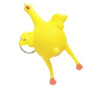 Otbushit Chicken Squeeze Keychain, Funny Laying Egg Hand Toy Novelty Stress Relief Keyring Random Color