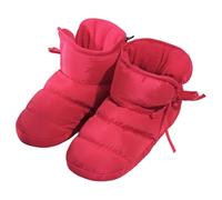 Otbushit High-top Thickened Warm Red Down Slippers Silent Anti-Slip Feet Warmers for Women Home Indoor 36-37, Down Booties, Feet Warmers, Heated Socks for Women, Camp Booties
