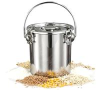 Otbushit Milk Container, 3L Stainless Steel Airtight Containers with Lids & Buckle & Handle Thick Food Storage Jug for Coffee Beans, Sugar, Rice, Flour, Grain