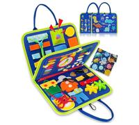 Otbushit Montessori Busy Book for Toddlers 1-6, 25 Learning Games with Zipper Button Alphabet Clock for Fine Motor Skills