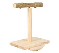Otbushit Natural Wood Bird Perches for Cage with Swaying Base, Bird Cage Perch Interactive Chewing & Claw Trimming Toy for Parakeets, Cockatiels, Parrots