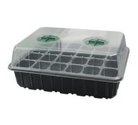 Otbushit Seed Starter Trays, 5PCS 24 Cells Seedling Tray for Easy Growth Monitoring, Plant Germination Trays with Drainage Holes Reusable Gardening Supplies, Black