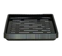 Otbushit Seedling Trays, 5PCS Heavy Duty Plastic Plant Starter Trays No Holes, Reusable Microgreen Tray 13.8x10.6x1.2 Inch