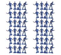 Otbushit Tiny People Figurines, 50 Pack Police Action Figures - 4 Realistic Duty Poses Toy Policeman for Sand Table, Dollhouse and Miniature Scenes