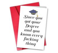 Otcliff Funny Graduation Card 2026, Sarcastic Congratulation Note for Him Her, Rude Masters PhD Degree Gift for Son Daughter Best Friend, Adult Humor College University Grad Present, 8 x 5.3 Inch