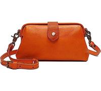 Otcmuky Premium Leather Retro Handmade Doctor Bag Unique Opening Women Crossboy Bag Retro Handmade Doctor Bag Crossbody