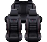 OTCPP Car Seat Covers for KIA Sorento(MQ4)/Sorento Sport(MQ4), PU Leather Car Seat Cover Waterproof Breathable Full Set Front and Rear Seat Protectors All-Weather Cover Seats,B Black+Red