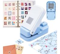OTCRAFT 0.83inch Square Punch, Square Craft Punch for Junk Journal | Stamp Punch, Cuts Paper, Cardstock & Vellum into Squares for Junk Journals, Scrapbooking, Card Making, Gift Tags （Blue）