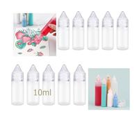 OTCRAFT 10 Pack 10ml Empty Fine Tip Applicator Bottles; Plastic Squeeze Bottle for Glue Paint Ink; Clear Liquid Dispenser Small Gluing Projects, Paper Quilling DIY Craft, Acrylic Paintin