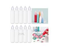 OTCRAFT 10 Pack 25 ML Empty Fine Tip Applicator Bottles; Plastic Squeeze Bottle for Glue Paint Ink; Clear Liquid Dispenser Small Gluing Projects, Paper Quilling DIY Craft, Acrylic Paintin