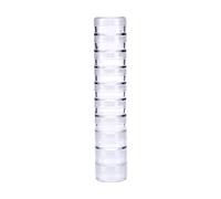 OTCRAFT 10 PCS Stackable Plastic Containers, 19x3.5cm/ 7.5X.5inClear Storage Box Round Organizer Jars for Beads, Buttons, DIY Art CraftJewelry Nail Accessory