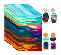 OTCRAFT 10Pcs/Set Transfer Paper for Polymer Clay, Colorful Clouds Transfer Sheets Polymer Clay, Print Polymer Clay Transfer Paper for DIY Art Jewelry Earrings Making 5.82X3.93 inch