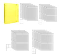 OTCRAFT 20 Pages A4 4-Rings Clear Stamps Storage Embossing Folder Storage Photo Storage Album Seal Bags Storage Keeper Cards Folder Storage Bag for DIY Scrapbooking Arts Crafts Collecting Bags(Yellow)