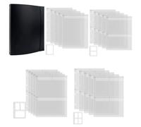 OTCRAFT 20 Pages A4 4-Rings Clear Stamps Storage Embossing Folder Storage Photo Storage Album Seal Bags Storage Keeper Cards Folder Storage Bag for DIY Scrapbooking Arts Crafts Collecting Bags(Black)