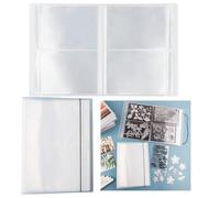 OTCRAFT 20 Pages80 Pockets /1Set Large Clear Sticker Photo Storage Album; Stamp & Cutting Dies Storage Book Organizer Folder for Postcards Stickers, Photo, Clear Stamps, and Cutting Dies