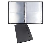 OTCRAFT 20 Pages80 Pockets /1Set Large Clear Sticker Photo Storage Album; Storage Book Organizer Folder for Postcards Stickers, Photo, Clear Stamps, and Cutting Dies 17.5x11x1.38inch (Black)