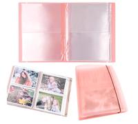 OTCRAFT 20 Pages80 Pockets /1Set Large Clear Sticker Photo Storage Album; Storage Book Organizer Folder for Postcards Stickers, Photo, Clear Stamps, and Cutting Dies 17.5x11x1.38inch (Orange)