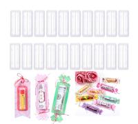 OTCRAFT 20PCS 3.4x1.4inch Plastic Clear Rectangle Domes; Self-Adhesive Lip Balm Pouches Money Holder for DIY Craft Gift Cards Shaker Card Making Handmade Crafts Clear Pouch Cover Scrapbooking Tool