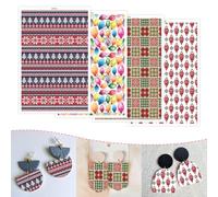 OTCRAFT 24 Sheets Nordic Style Christma Theme Transfer Paper 4 Designs 5.82X3.93 inch Transfer Sheets for Polymer Clay, Print Polymer Clay Transfer Paper for DIY Art Jewelry Earrings Making